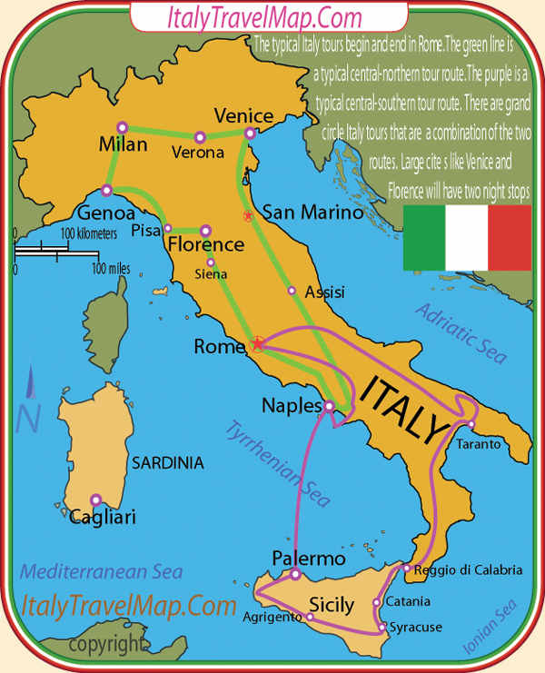 Italy Tour Map